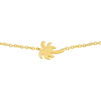 Olas d'Oro - 14K Yellow Gold Palm Tree Bolo Bracelet with Adjustable Silicon Bead