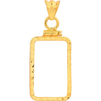Olas d'Oro - 14K Yellow Gold Pamp 5gr Au Screw Top Diamond Cut Bezel Pendant - 2.07g