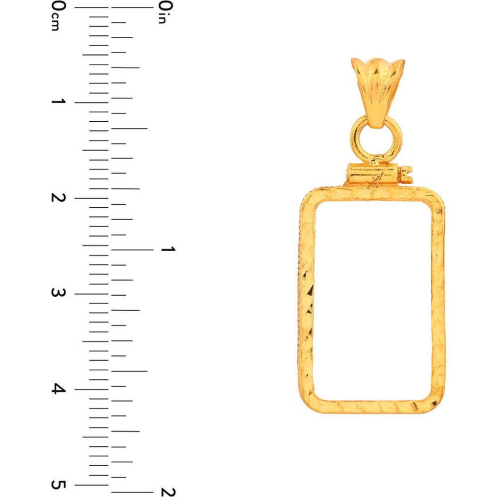 Olas d'Oro - 14K Yellow Gold Pamp 5gr Au Screw Top Diamond Cut Bezel Pendant - 2.07g