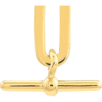 Olas d'Oro - 14K Yellow Gold Paper Clip and Bar Fashion Earrings - 1.73g Total Weight