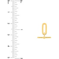 Olas d'Oro - 14K Yellow Gold Paper Clip and Bar Fashion Earrings - 1.73g Total Weight