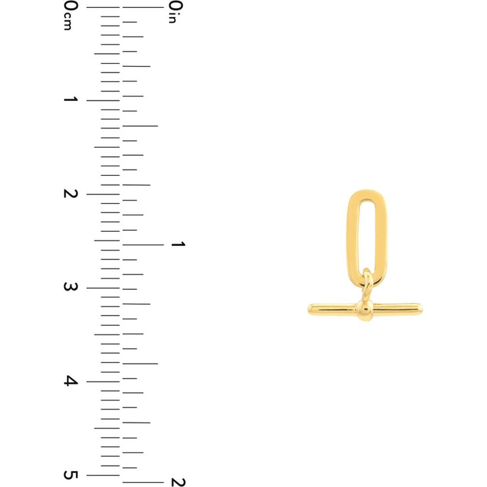 Olas d'Oro - 14K Yellow Gold Paper Clip and Bar Fashion Earrings - 1.73g Total Weight