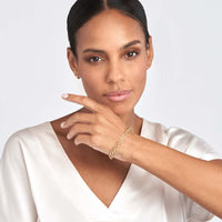 Olas d'Oro - 14K Yellow Gold Paper Clip Chain Bracelet with Pear Shaped Lobster Lock - 13.69g Average Weight