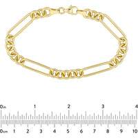 Olas d'Oro - 14K Yellow Gold Paper Clip Chain Bracelet with Pear Shaped Lobster Lock - 13.69g Average Weight