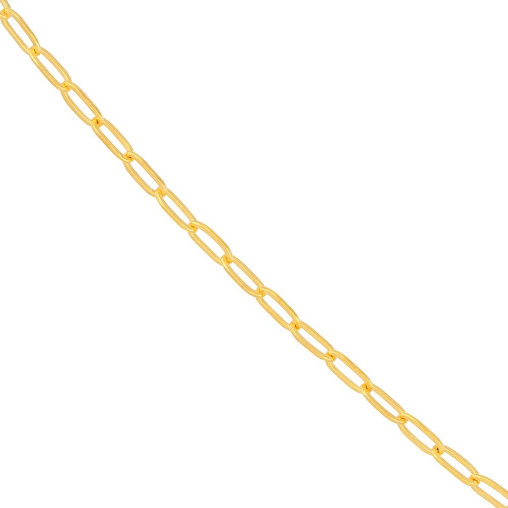 Olas d'Oro - 14K Yellow Gold Paper Clip Chain Necklace - 24" with Pear Shape Lobster Clasp - 2.07 Grams Weight