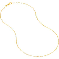 Olas d'Oro - 14K Yellow Gold Paper Clip Chain Necklace - 24" with Pear Shape Lobster Clasp - 2.07 Grams Weight