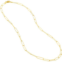 Olas d'Oro - 14K Yellow Gold Paper Clip Chain Necklace - 3.6mm - 24" - 4.64 Grams