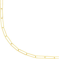 Olas d'Oro - 14K Yellow Gold Paper Clip Chain Necklace with Pear Lobster Clasp - 3.6mm Links - 18" Length