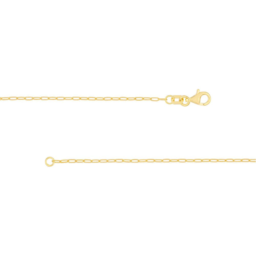 Olas d'Oro - 14K Yellow Gold Paper Clip Chain Necklace with Pear Shape Lobster Lock - 16"