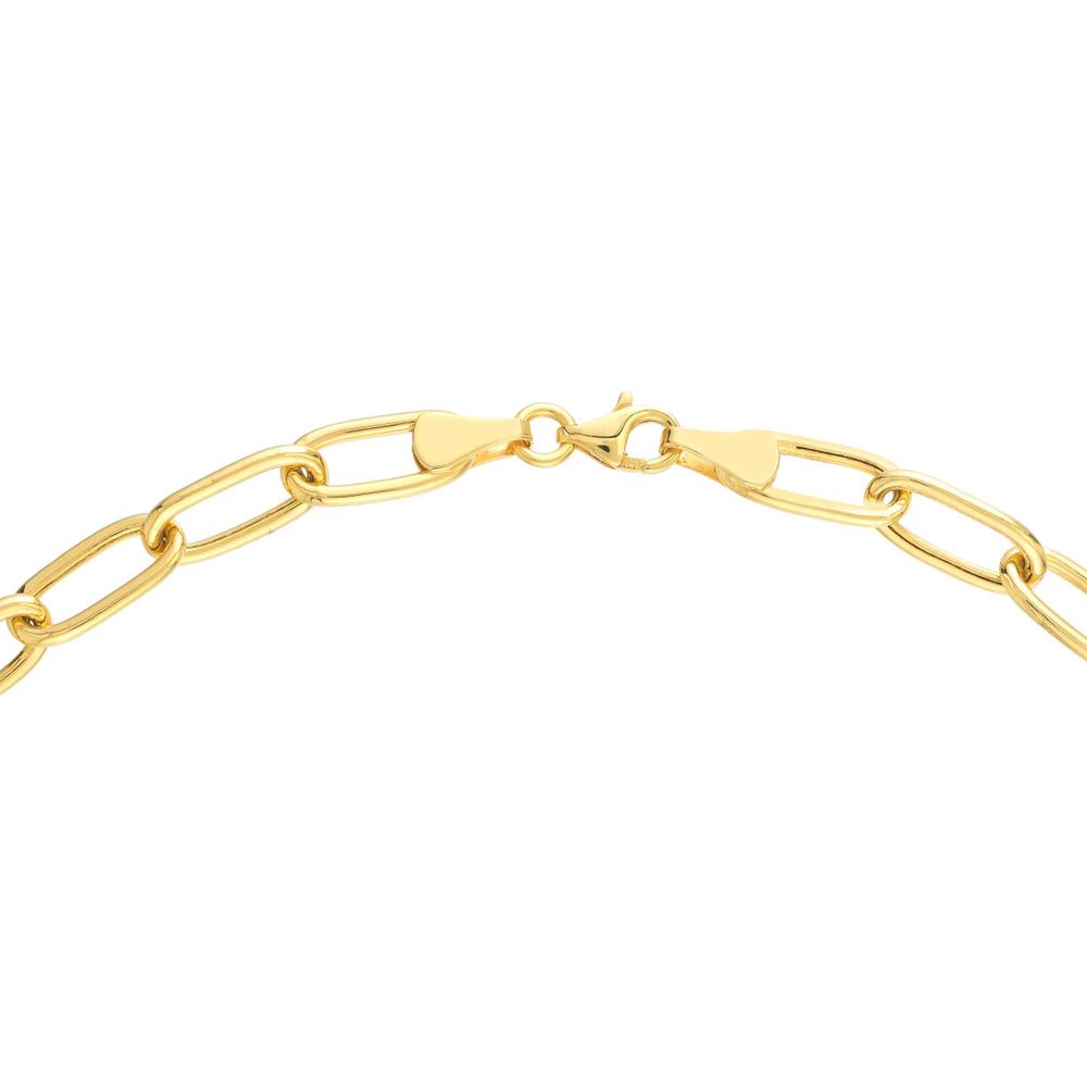 Olas d'Oro - 14K Yellow Gold Paper Clip Chain with Engravable ID Bar - 30mm