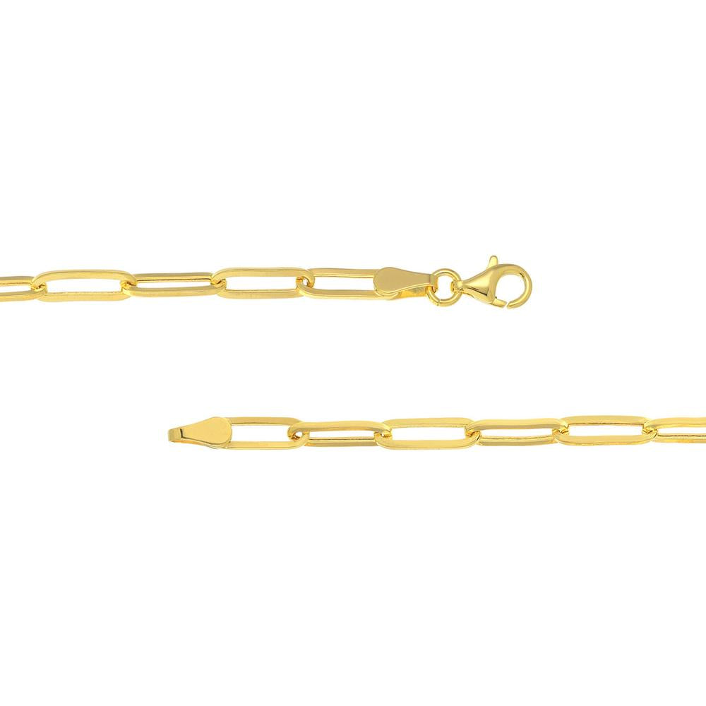 Olas d'Oro - 14K Yellow Gold Paper Clip Chain with Pear Lobster Clasp - 18" - 4.82 Grams