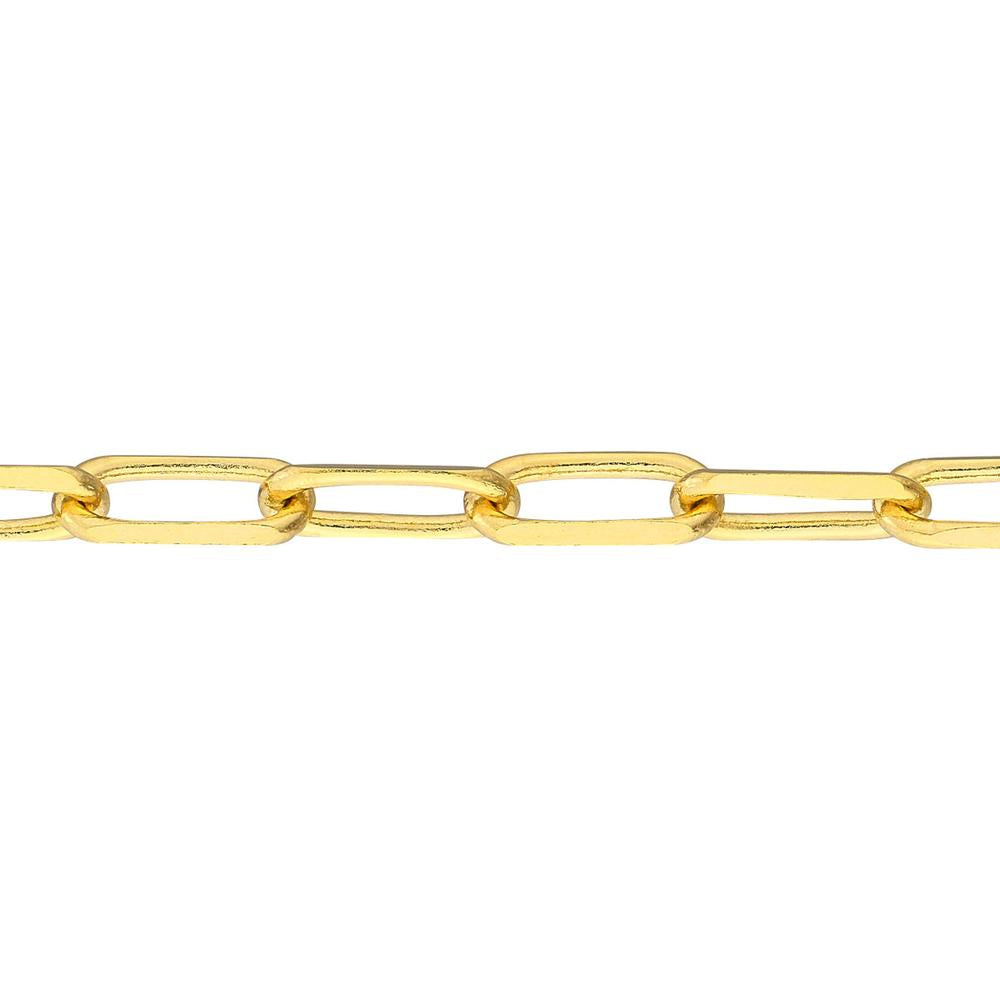 Olas d'Oro - 14K Yellow Gold Paper Clip Choker Necklace - Adjustable 13-16" Length