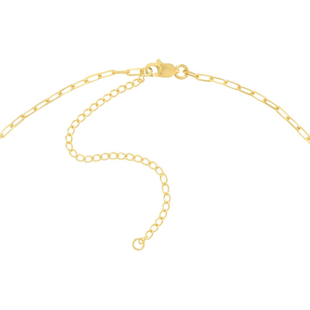 Olas d'Oro - 14K Yellow Gold Paper Clip Choker Necklace - Adjustable 13-16" Length