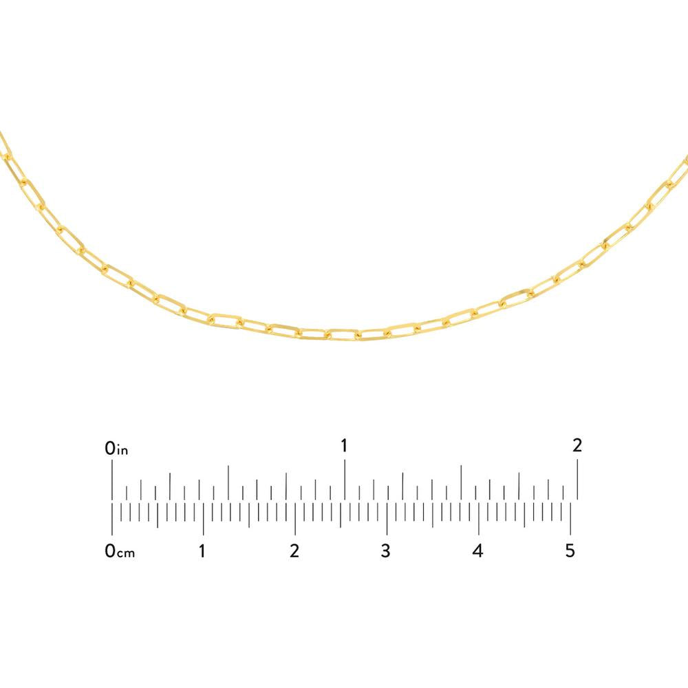 Olas d'Oro - 14K Yellow Gold Paper Clip Choker Necklace - Adjustable 13-16" Length