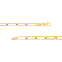 Olas d'Oro - 14K Yellow Gold Paper Clip Enhancer Chain Lariat Necklace with Lobster Clasp