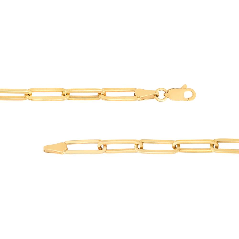 Olas d'Oro - 14K Yellow Gold Paper Clip Enhancer Chain Lariat Necklace with Lobster Clasp