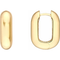 Olas d'Oro - 14K Yellow Gold Paper Clip Hoop Earrings with Hinge Closure - 5.87g Total Weight