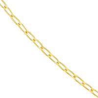Olas d'Oro - 14K Yellow Gold Paper Clip Necklace - 20" Length, 2.45mm Links, Lobster Clasp