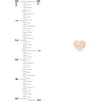 Olas d'Oro - 14K Yellow Gold Pave Diamond Heart Stud Earrings - 0.23 Carat Total Diamond Weight