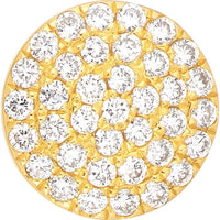 Olas d'Oro - 14K Yellow Gold Pave Diamond Round Stud Earrings - 0.30 Carat Total Diamond Weight
