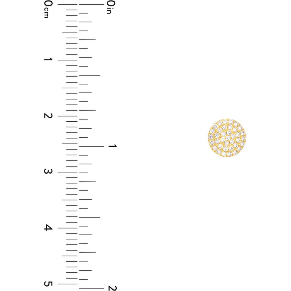 Olas d'Oro - 14K Yellow Gold Pave Diamond Round Stud Earrings - 0.30 Carat Total Diamond Weight