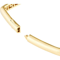 Olas d'Oro - 14K Yellow Gold Pave Diamond Square Bangle - 1.78 Carat Total Diamond Weight