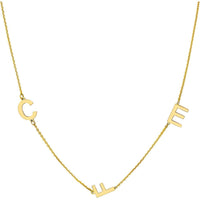Olas d'Oro - 14K Yellow Gold Personalized Block Initials Station Necklace