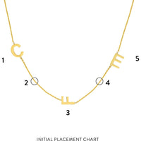 Olas d'Oro - 14K Yellow Gold Personalized Block Initials Station Necklace