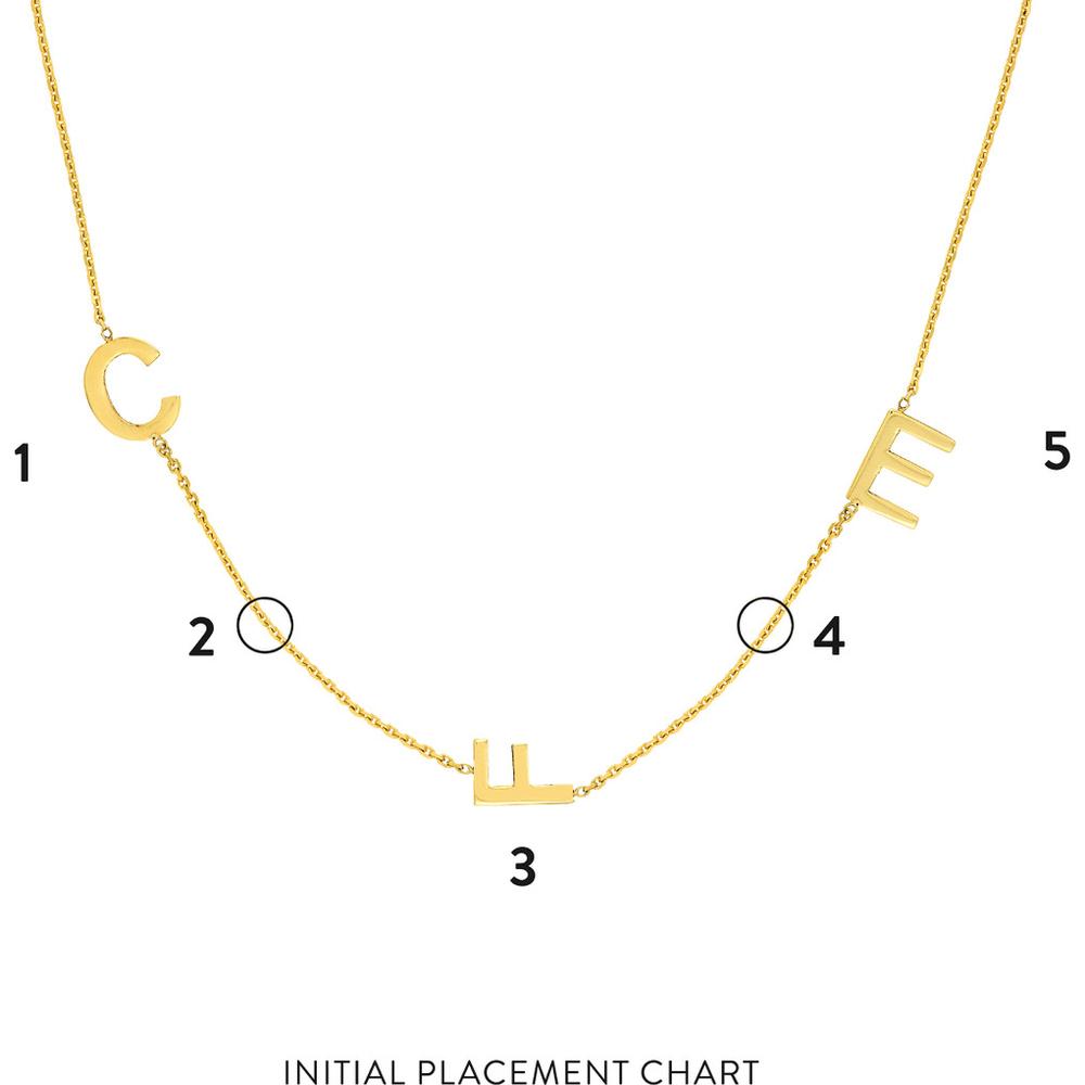Olas d'Oro - 14K Yellow Gold Personalized Block Initials Station Necklace