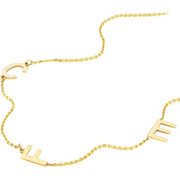 Olas d'Oro - 14K Yellow Gold Personalized Block Initials Station Necklace
