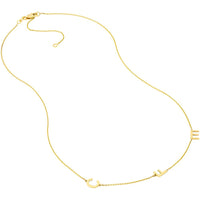 Olas d'Oro - 14K Yellow Gold Personalized Block Initials Station Necklace