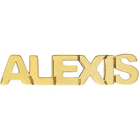 Olas d'Oro - 14K Yellow Gold Personalized Block Nameplate Stud Earrings - Custom Engraving Available