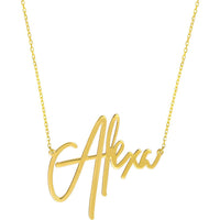 Olas d'Oro - 14K Yellow Gold Personalized Large Signature Necklace - 45mm Width