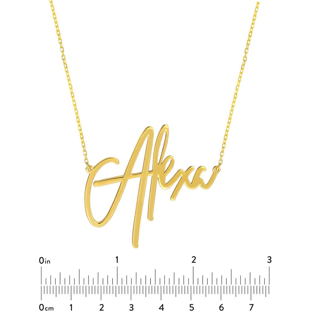Olas d'Oro - 14K Yellow Gold Personalized Large Signature Necklace - 45mm Width