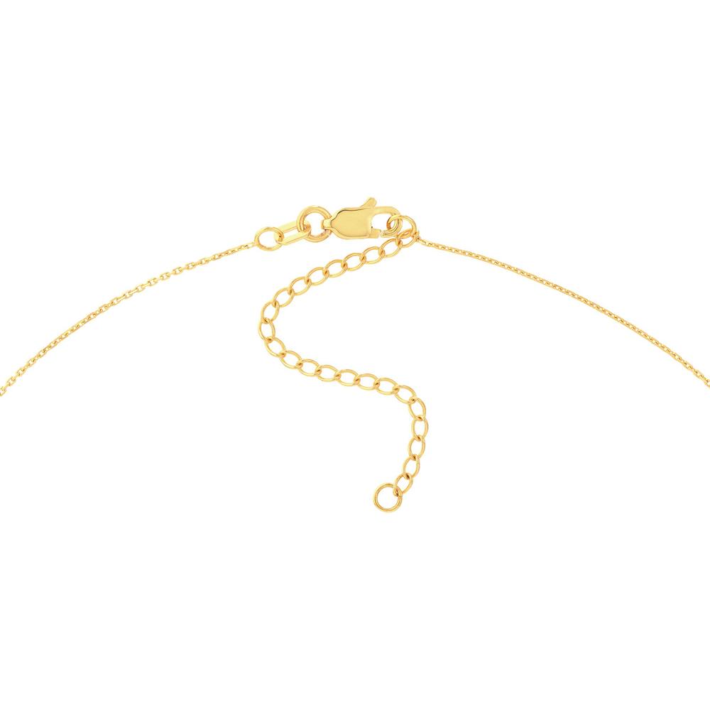Olas d'Oro - 14K Yellow Gold Petite Bar Necklace with Adjustable 16-18 Inch Chain - 2.14g Total Weight