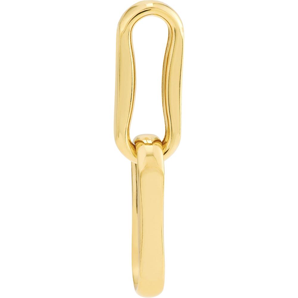 Olas d'Oro - 14K Yellow Gold Pinched Oval Link Dangle Earrings - 5.40g Average Weight