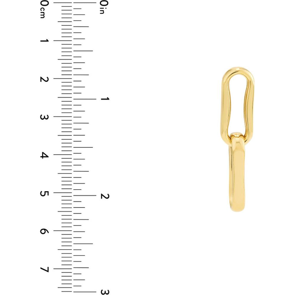 Olas d'Oro - 14K Yellow Gold Pinched Oval Link Dangle Earrings - 5.40g Average Weight
