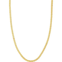 Olas d'Oro - 14K Yellow Gold Polished 2+1 Square Link Chain Bracelet - 7.25" Length