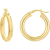 Olas d'Oro - 14K Yellow Gold Polished 25mm Hoop Earrings