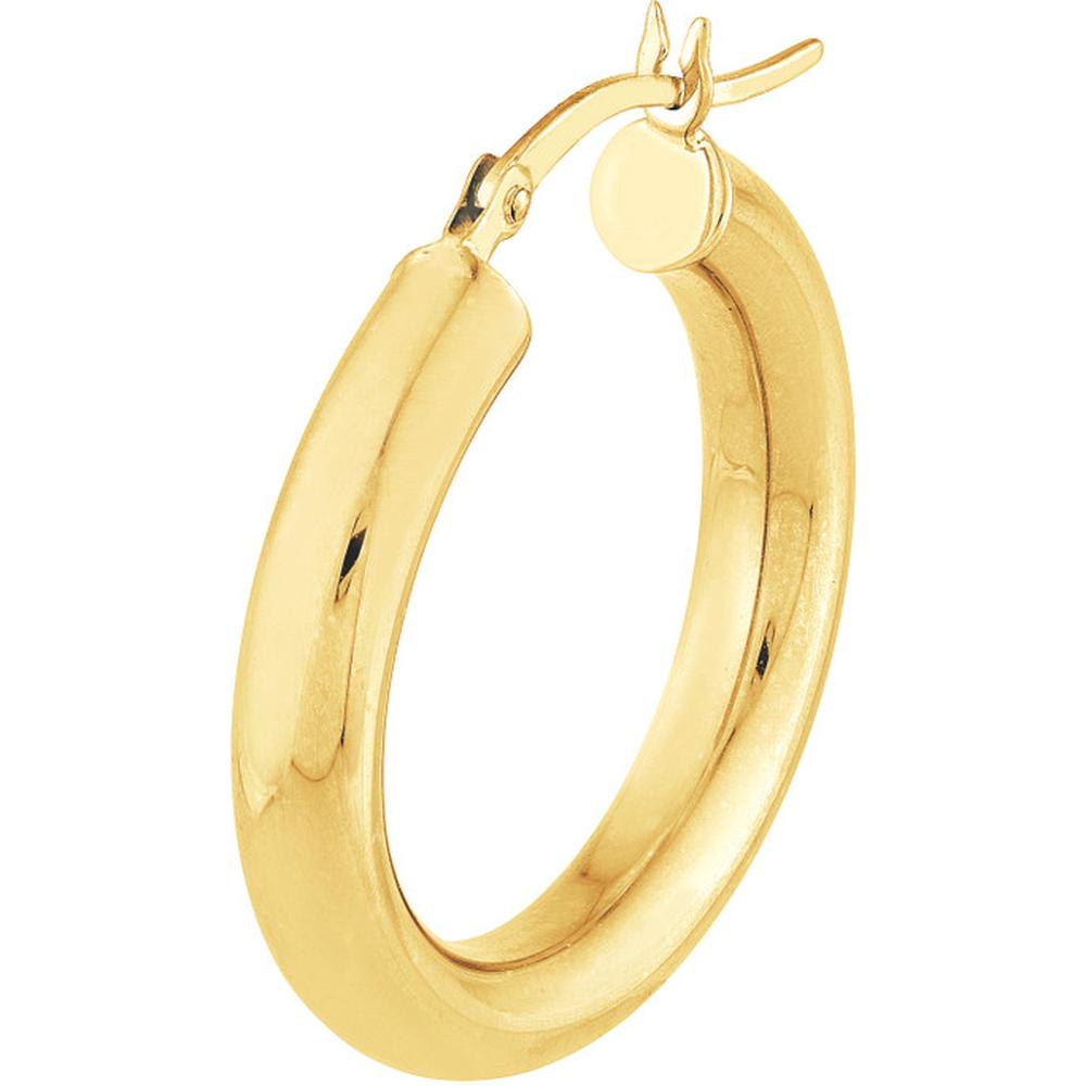 Olas d'Oro - 14K Yellow Gold Polished 25mm Hoop Earrings