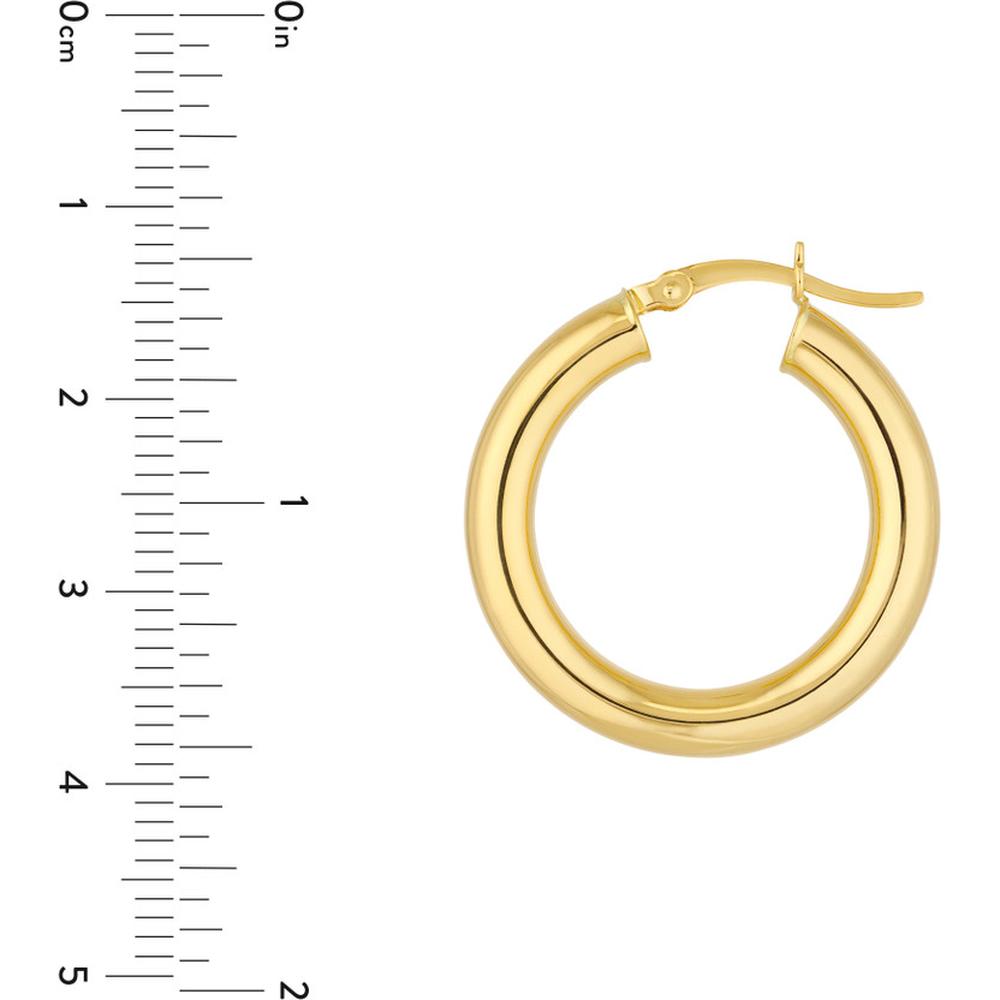 Olas d'Oro - 14K Yellow Gold Polished 25mm Hoop Earrings