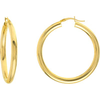 Olas d'Oro - 14K Yellow Gold Polished 40mm Hoop Earrings