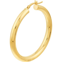 Olas d'Oro - 14K Yellow Gold Polished 40mm Hoop Earrings