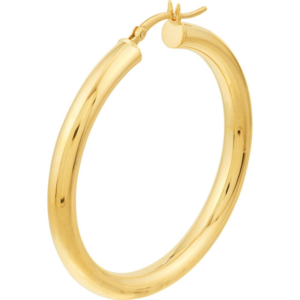 Olas d'Oro - 14K Yellow Gold Polished 40mm Hoop Earrings