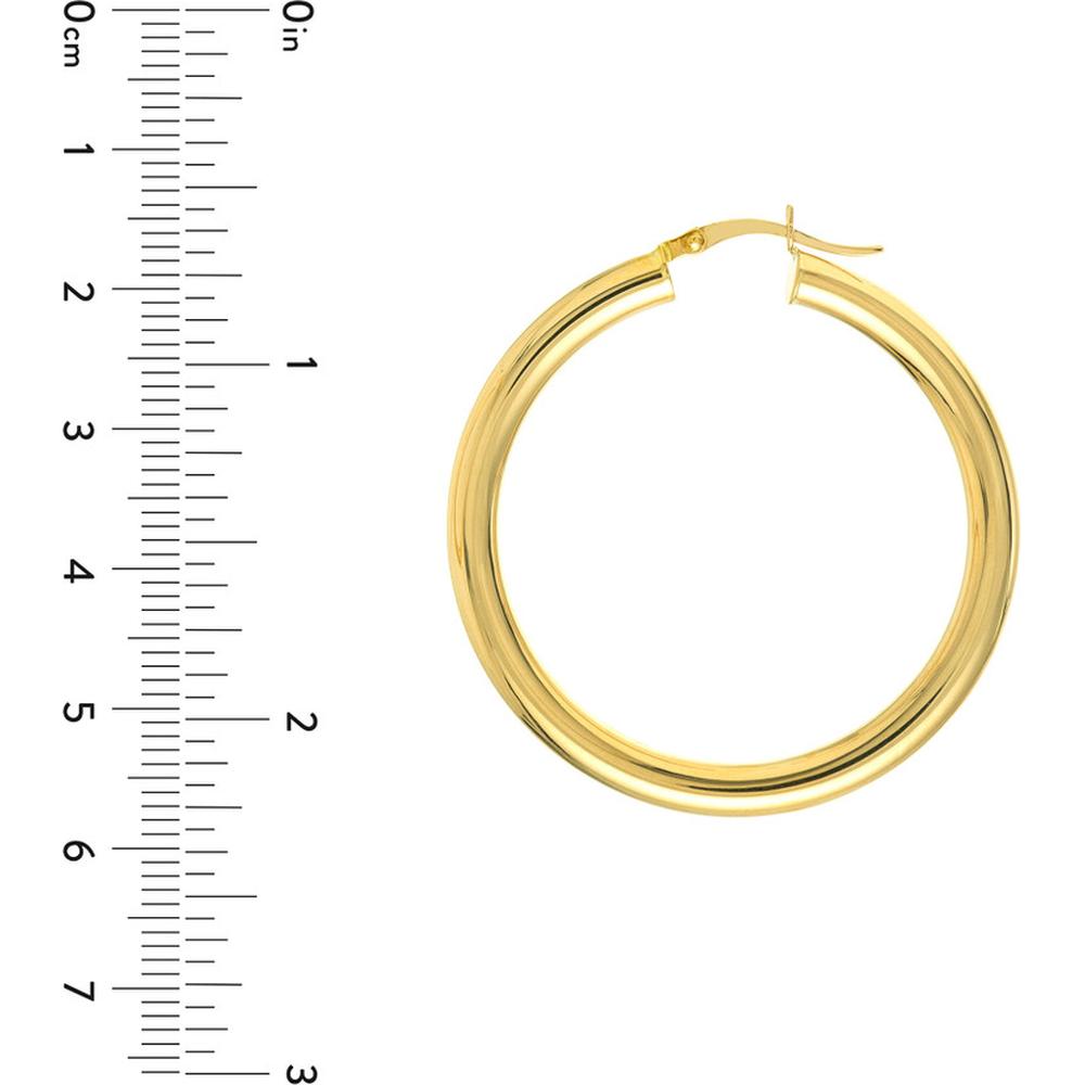 Olas d'Oro - 14K Yellow Gold Polished 40mm Hoop Earrings