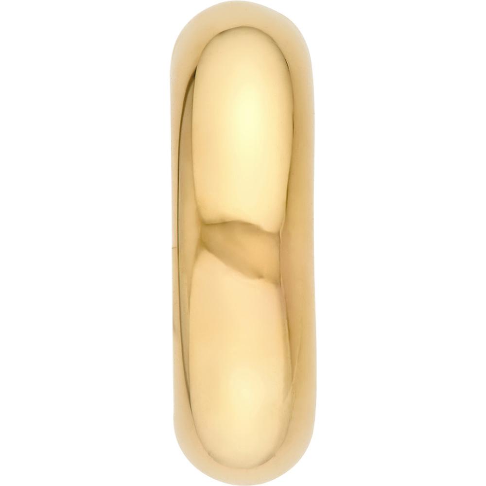 Olas d'Oro - 14K Yellow Gold Polished 6mm Open Hoop Earrings - Lightweight and Statement-Ready