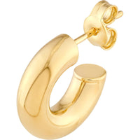 Olas d'Oro - 14K Yellow Gold Polished 6mm Open Hoop Earrings - Lightweight and Statement-Ready
