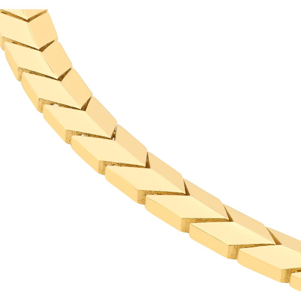Olas d'Oro - 14K Yellow Gold Polished Arrow Link Bracelet with Fancy Spring Ring Closure - 10.35 Grams Weight