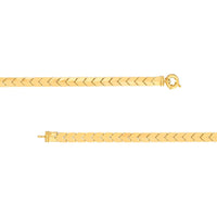Olas d'Oro - 14K Yellow Gold Polished Arrow Link Bracelet with Fancy Spring Ring Closure - 10.35 Grams Weight
