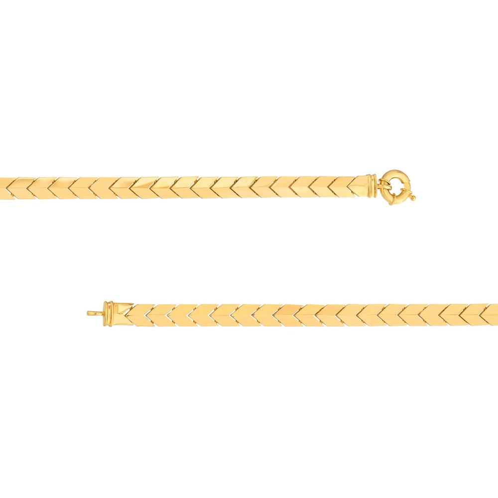 Olas d'Oro - 14K Yellow Gold Polished Arrow Link Bracelet with Fancy Spring Ring Closure - 10.35 Grams Weight